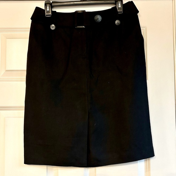 Talbots Irish Linen Black Belted Career Business Pencil Skirt Fully Lined Size 6 - Picture 1 of 12